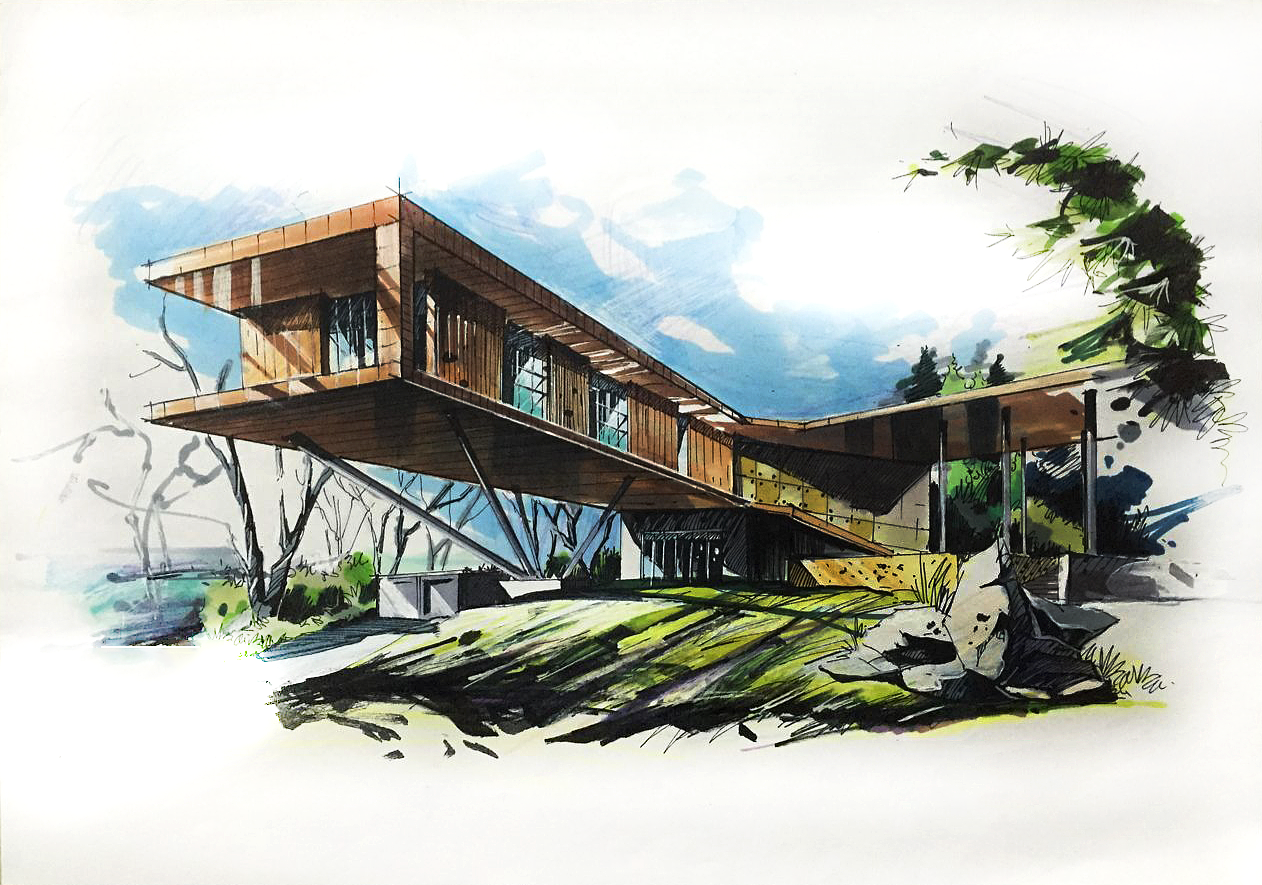 建筑手绘作品集 以空间叙事与建筑艺术致敬设计之美